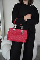 Sac à main Lady Dior Soft cuir rose - Photo 2