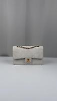 Sac Chanel Timeless vintage en cuir blanc 25 - Photo 1