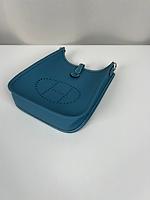 Sac bandoulière Hermès Mini Evelyne 16 bleu jean - Photo 10