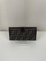 Portefeuille Fendi tissu et cuir marron - Photo 1