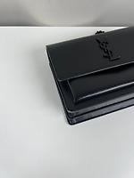 Sac bandoulière Saint Laurent Sunset en cuir noir bijouterie noir - Photo 10