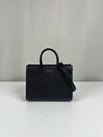 Sac de jour baby Saint Laurent en cuir grainé noir - Photo 1