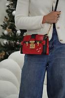 Sac Louis Vuitton petite malle cuir épi rouge - Photo 2