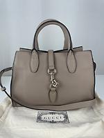 Sac cabas souple Jackie en cuir taupe Gucci - Photo 4