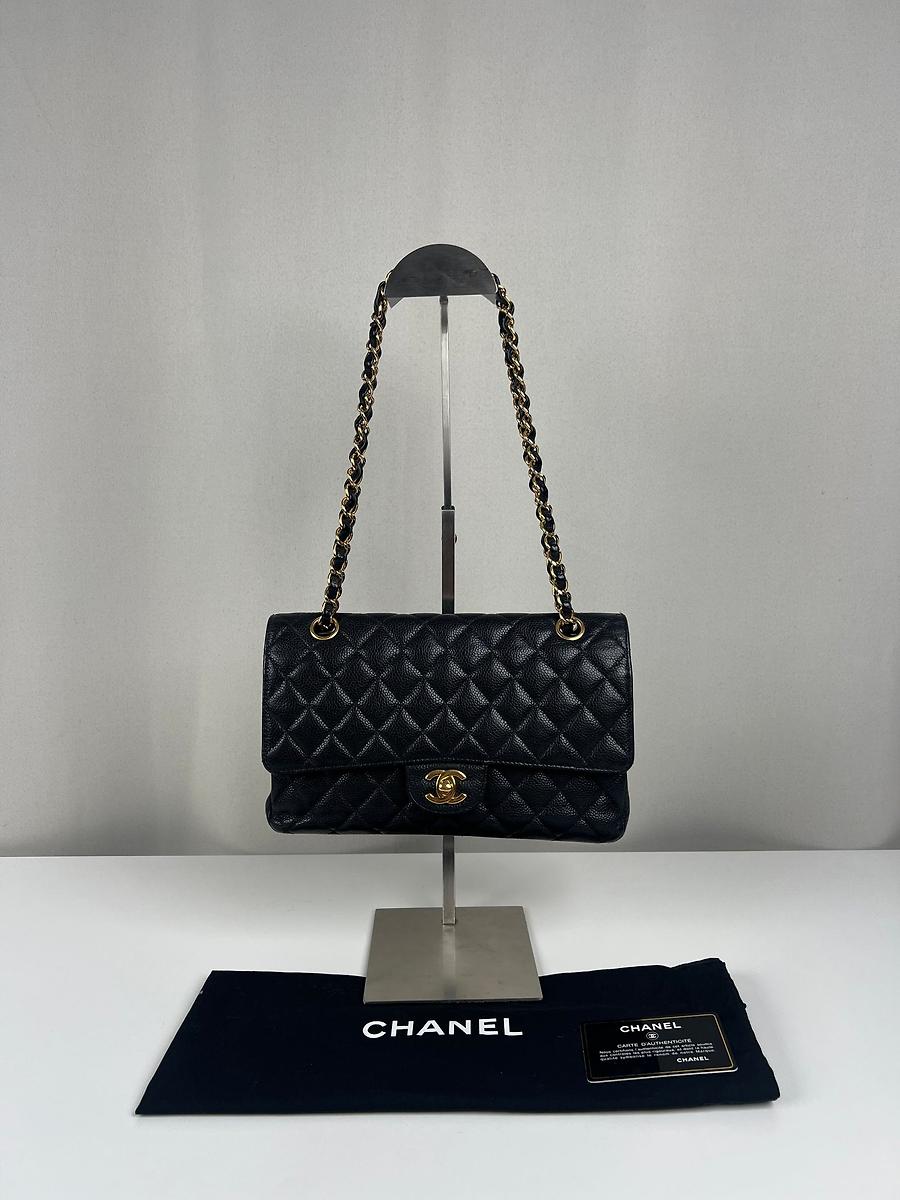Sac Chanel Timeless Medium cuir grainé noir