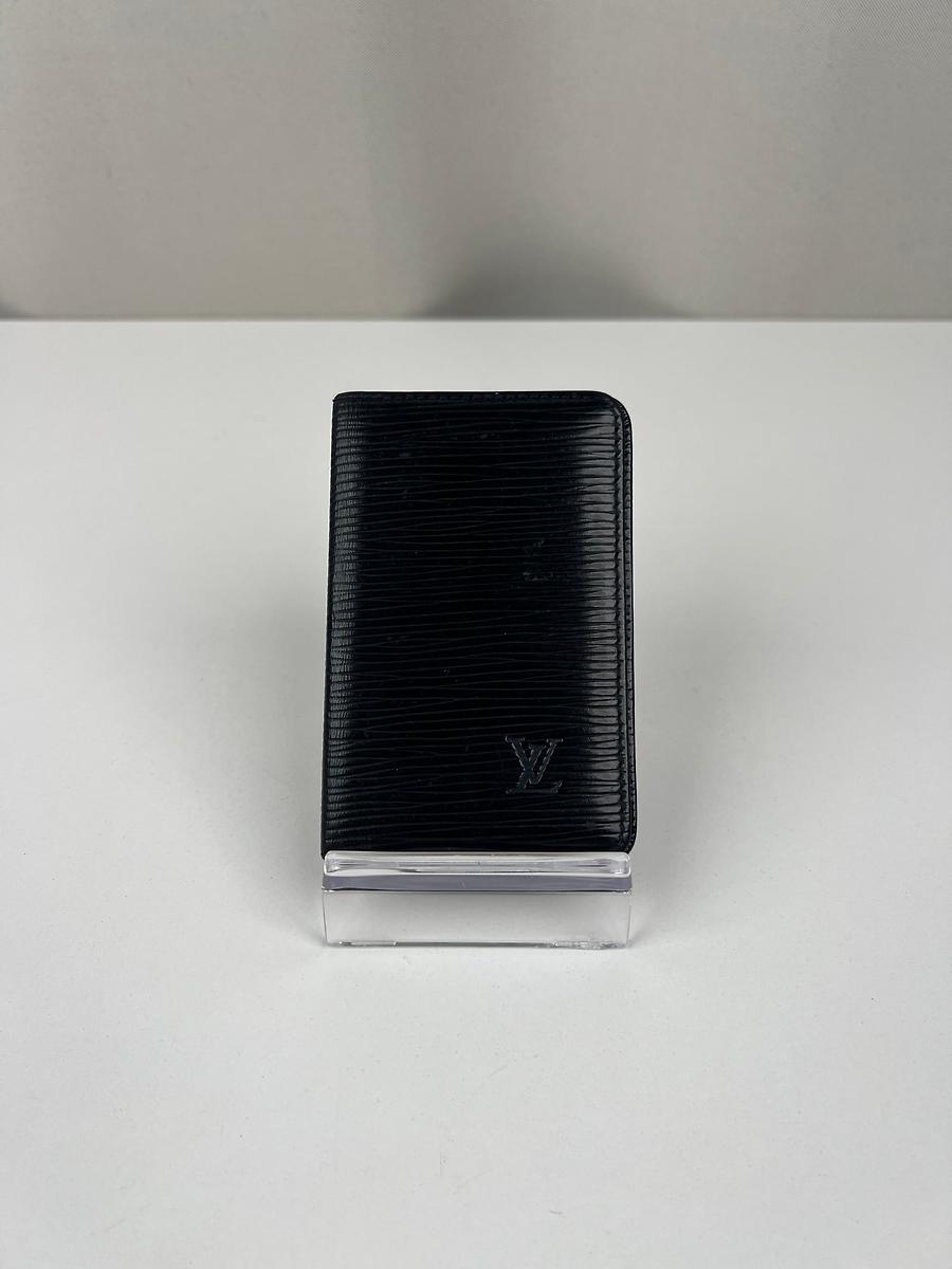Porte-cartes Louis Vuitton en cuir épi noir