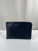 Pochette Bottega Veneta document bleu marine - Photo 1