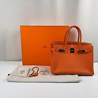 Sac Hermès Birkin 30 orange cuir togo - Photo 4