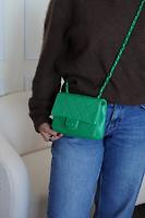 Chanel classique square vert logo entièrement vert - Photo 2