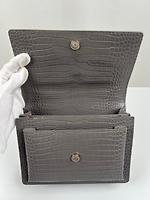 Sac Saint Laurent Sunset moyen en cuir gris embossé - Photo 8