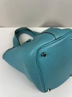 Sac Hermès Picotin 18 Bleu turquoise bijouterie palladium - Photo 8