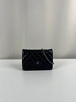 Sac bandoulière Chanel WOC cuir noir bijouterie argentée - Photo 1