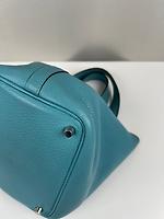 Sac Hermès Picotin 18 Bleu turquoise bijouterie palladium - Photo 7