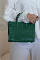 Sac bandoulière Sac de Jour Saint Laurent nano en cuir embossé vert - Photo 2