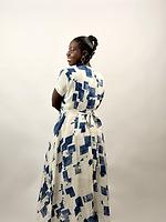 Robe portefeuille bleu blanc - Photo 1