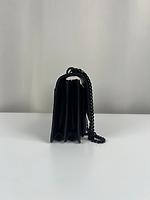 Sac bandoulière Saint Laurent Sunset en cuir noir bijouterie noir - Photo 8