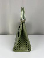 Sac cabas Prada en cuir vert - Photo 4