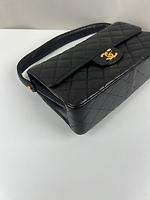 *RARE* Sac Chanel double rabats en cuir noir - Photo 9