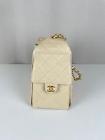 Chanel 25 small cuir caviar grainé beige - Photo 8