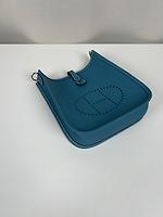 Sac bandoulière Hermès Mini Evelyne 16 bleu jean - Photo 9
