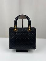 Sac à main Lady Dior medium cuir noir vintage - Photo 3