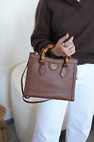 Sac cabas Gucci Diana bambou cuir marron - Photo 3