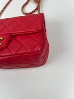Sac bandoulière Chanel Mini Timeless en cuir rose - Photo 9