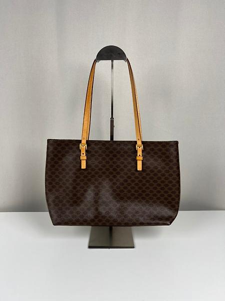 Petit sac cabas Céline en toile marron macadam