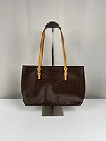 Petit sac cabas Céline en toile marron macadam - Photo 1