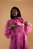 Floral organza dress with bow tie - Photo 2
