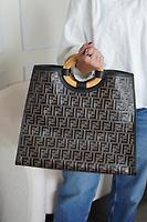 Fendi cabas FF Runaway grand brun et noir - Photo 3