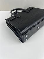 Sac de Jour Saint Laurent noir nano cuir croco embossé - Photo 9