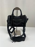 Sac bandoulière Balenciaga City petit modèle en nylon noir et cuir - Photo 1