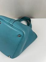 Sac Hermès Picotin 18 Bleu turquoise bijouterie palladium - Photo 9