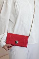 Sac bandoulière Dior Diorama WOC en cuir rose foncé - Photo 2