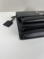 Sac bandoulière Saint Laurent Sunset en cuir noir - Photo 9