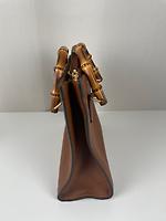 Sac cabas Gucci Diana bambou cuir marron - Photo 8