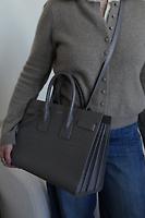 Sac de Jour small en cuir embossé gris Saint Laurent - Photo 3