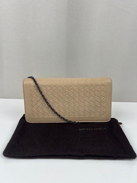 Sac WOC portefeuille bandoulière Bottega Veneta cuir beige intrecciato