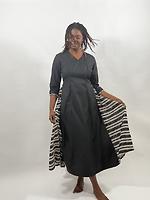 Robe 3/4 noire blanche - Photo 2