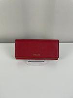 Portefeuille long Prada en cuir saffiano rouge - Photo 1