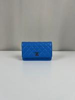 Sac bandoulière Chanel WOC en cuir caviar bleu - Photo 3