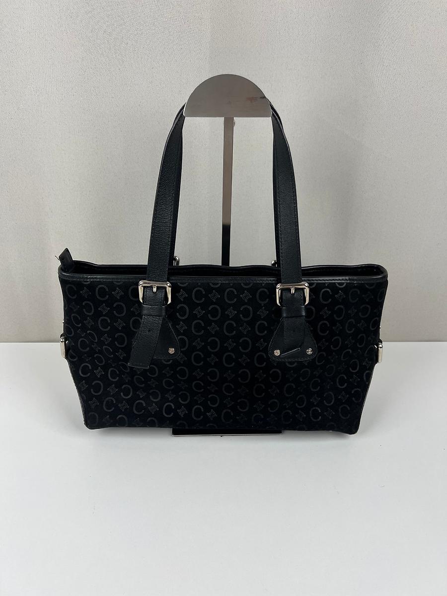 Sac Mini Cabas Céline en nubuck et cuir noir