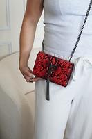 Sac Saint Laurent Kate effet python cuir rouge - Photo 2
