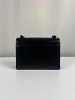 Sac bandoulière Saint Laurent Sunset en cuir noir bijouterie noir - Photo 6