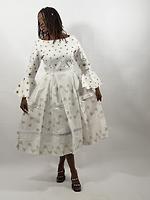 Robe 3/4 blanche dorée - Photo 2