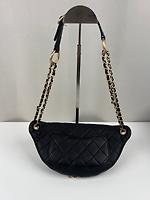 *RARE* Sac ceinture Chanel "All about Chains" cuir noir - Photo 5