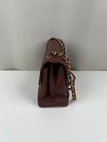 *RARE* Sac porté épaule Chanel Jumbo cuir grainé double logo marron - Photo 10