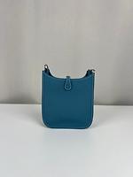 Sac bandoulière Hermès Mini Evelyne 16 bleu jean - Photo 5