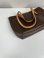 Petit sac cabas Céline en toile marron macadam - Photo 10